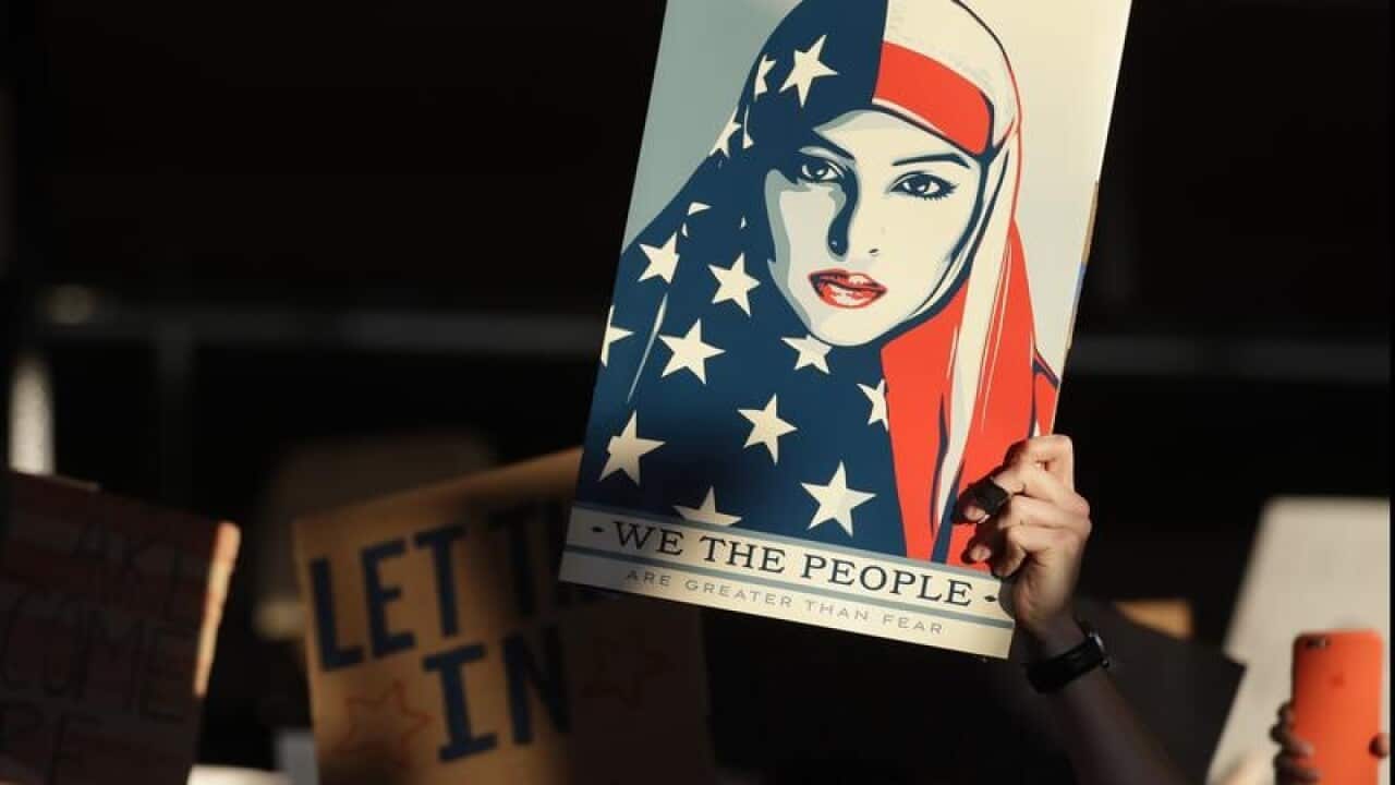 A file image of a protest when the ban was imposed 18 months ago