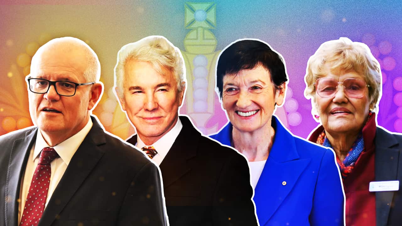 A composite image of two men and two women who have received awards.