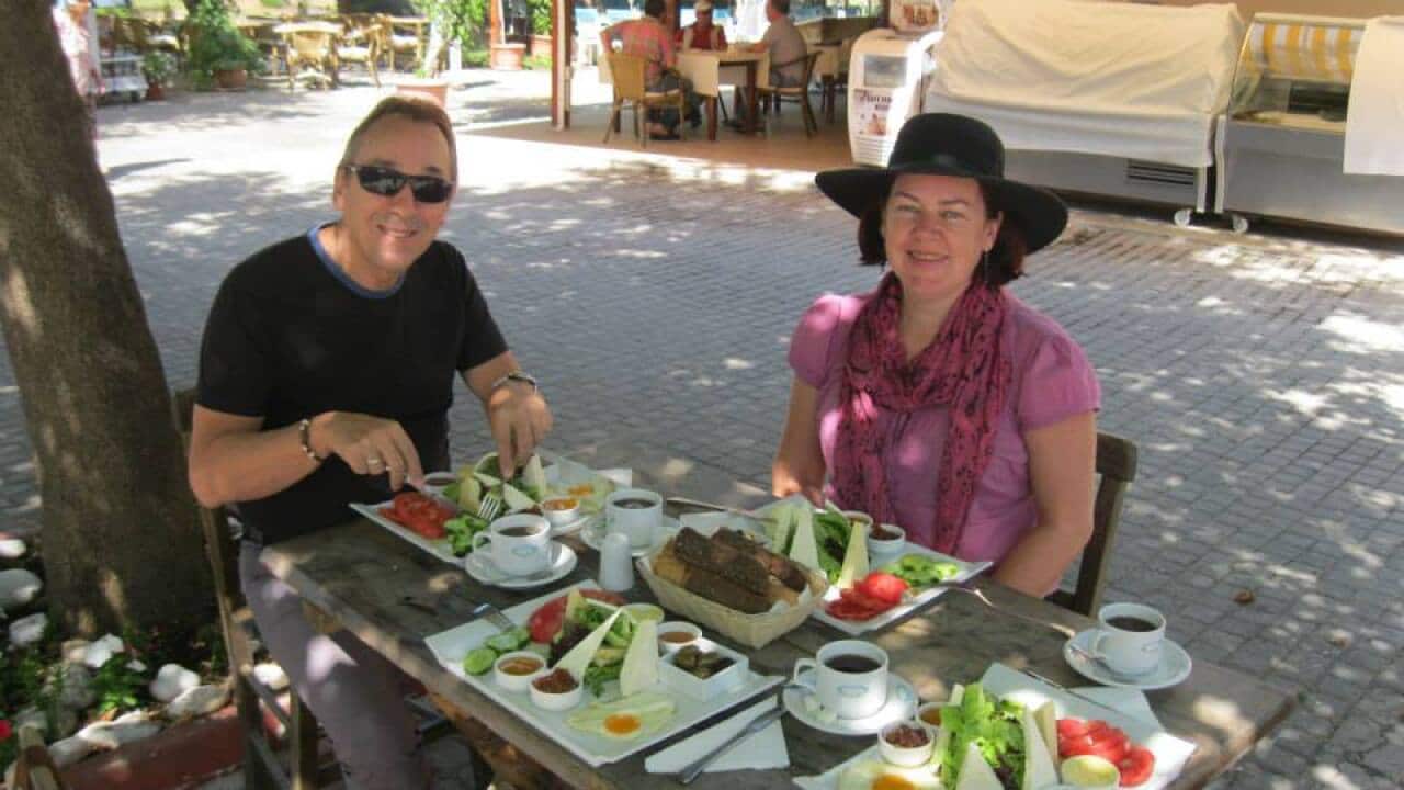 Lisa Morrow and her husband in Istanbul