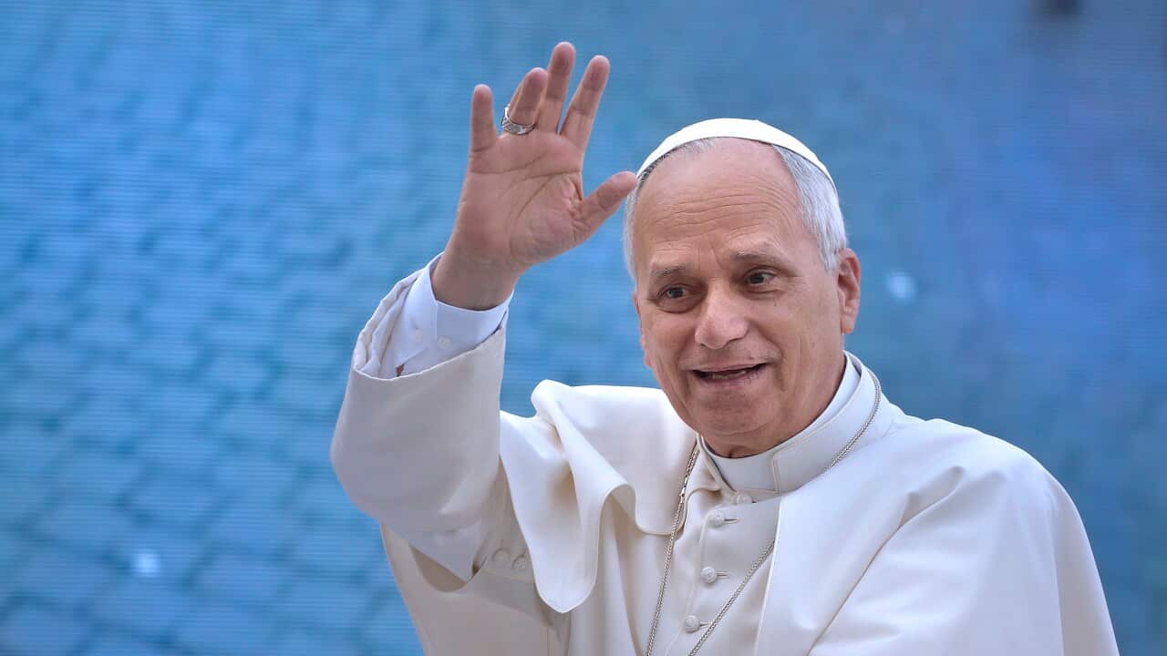 Vatikanstadt: Pope Leo XIV general audience in St. Peter's Square at The Vatic