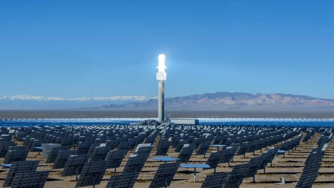 Artist impressions for the solar thermal power plant