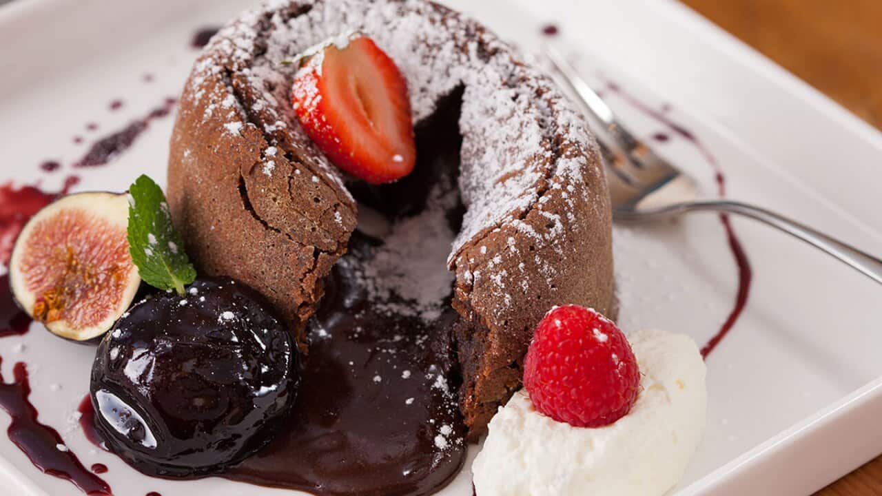 Holiday-spiced molten chocolate cake