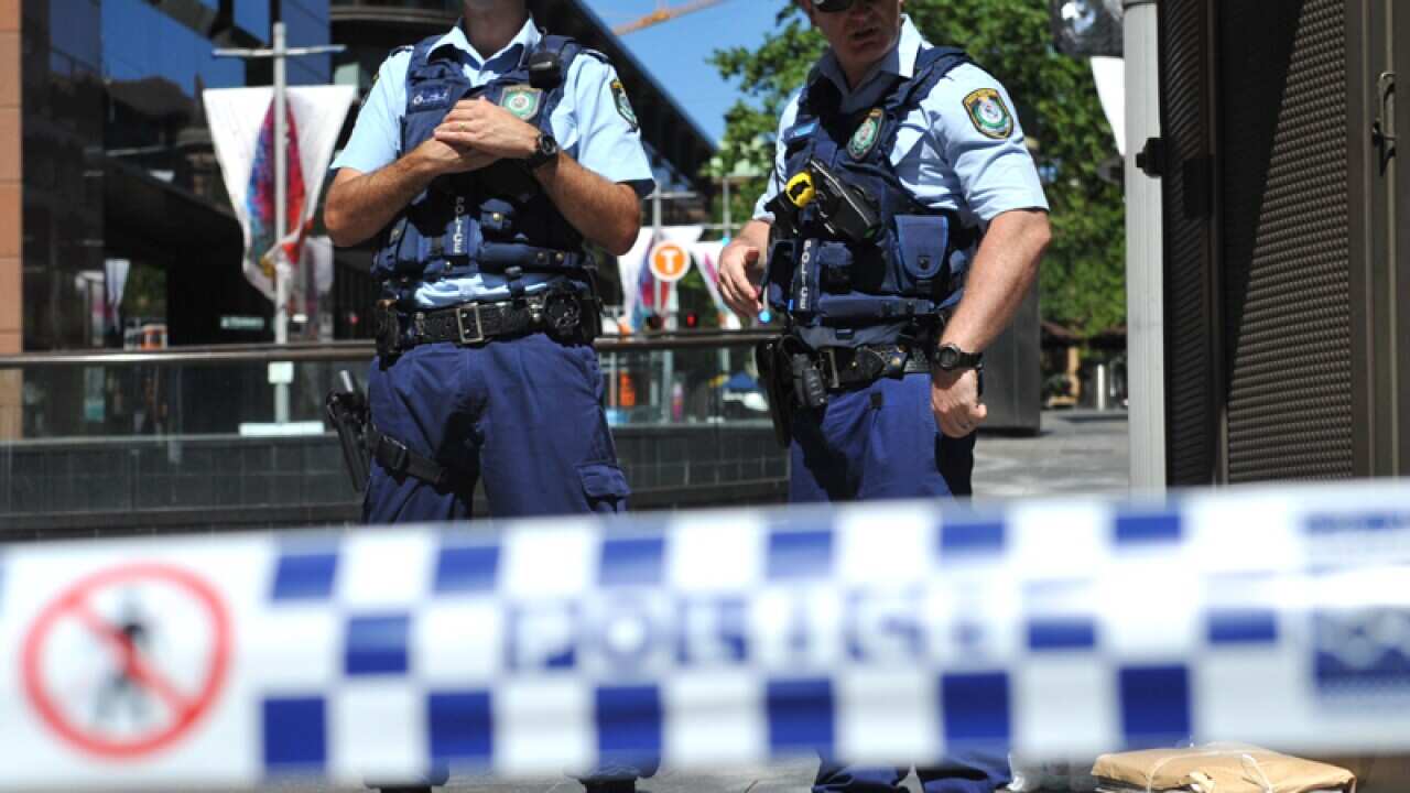 NSW Police are seen in Martin Place