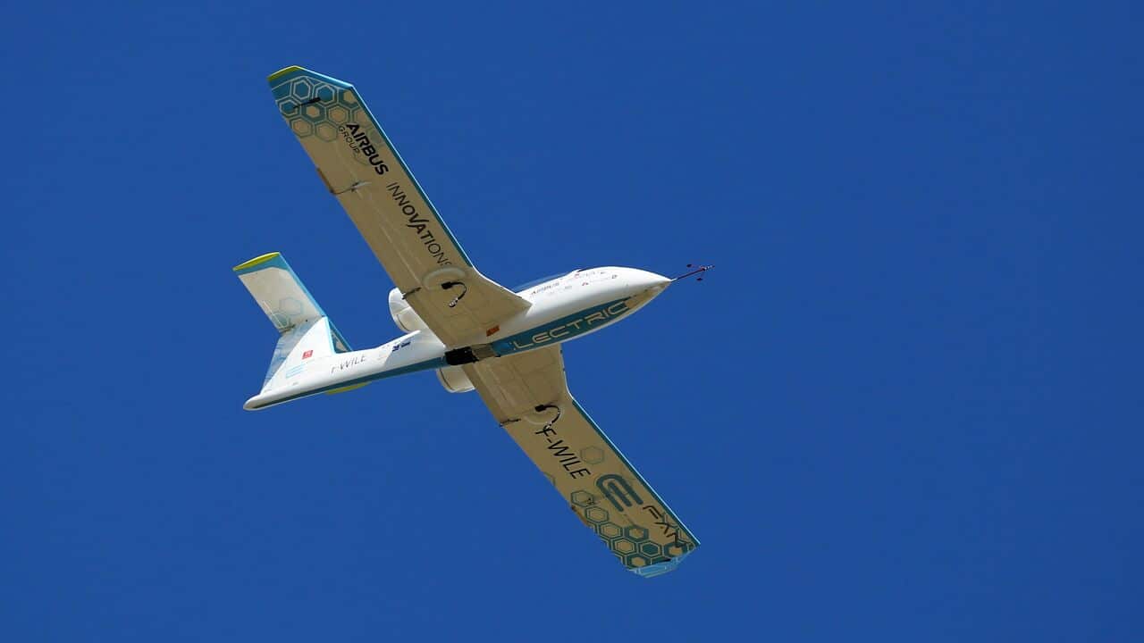 Pilot Didier Esteyne prepares to land the E-Fan electrically powered aeroplane at Calais Airport in France following his successful crossing of The Channel from Lydd Airport in Kent.. Picture date: Friday July 10, 2015.