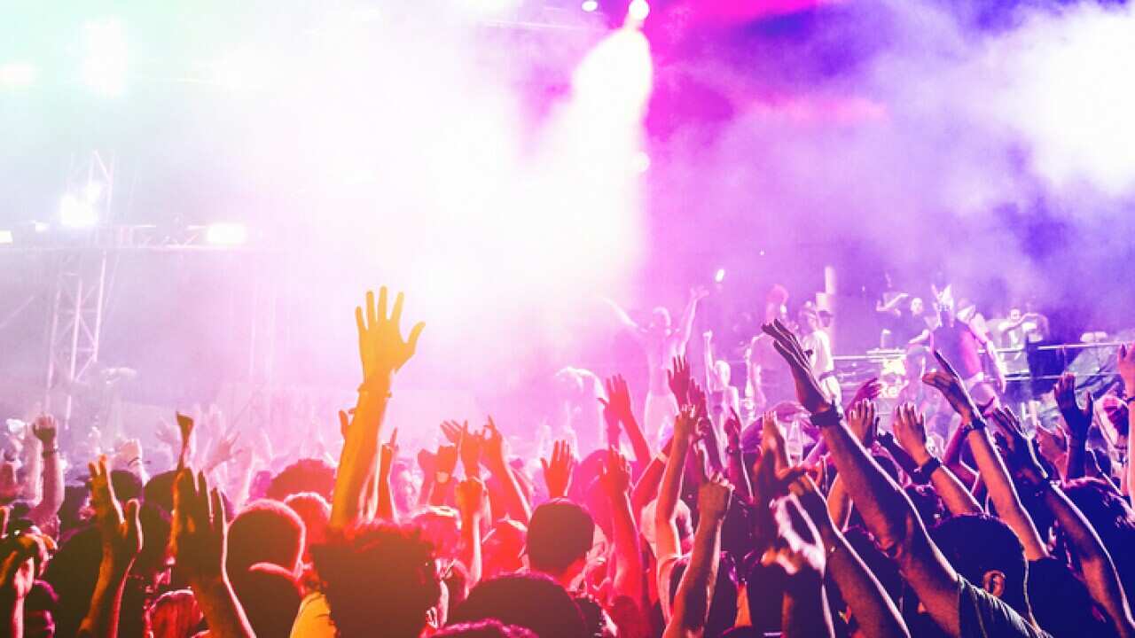 View Of Crowd At Music Concert