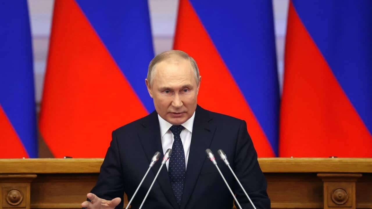 Vladimir Putin warns of a lightning-fast response if any nation intervenes in Ukraine