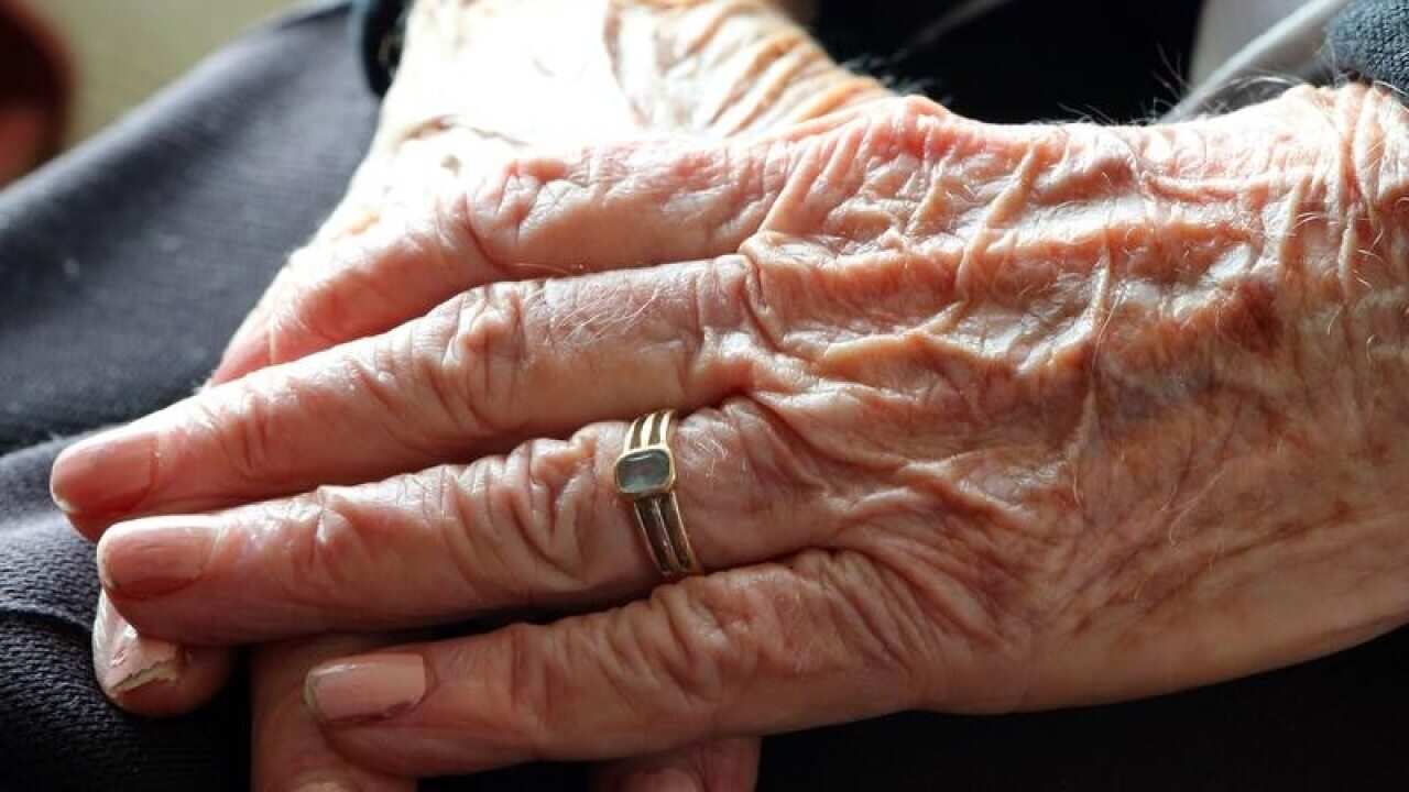 Hands of an elderly woman