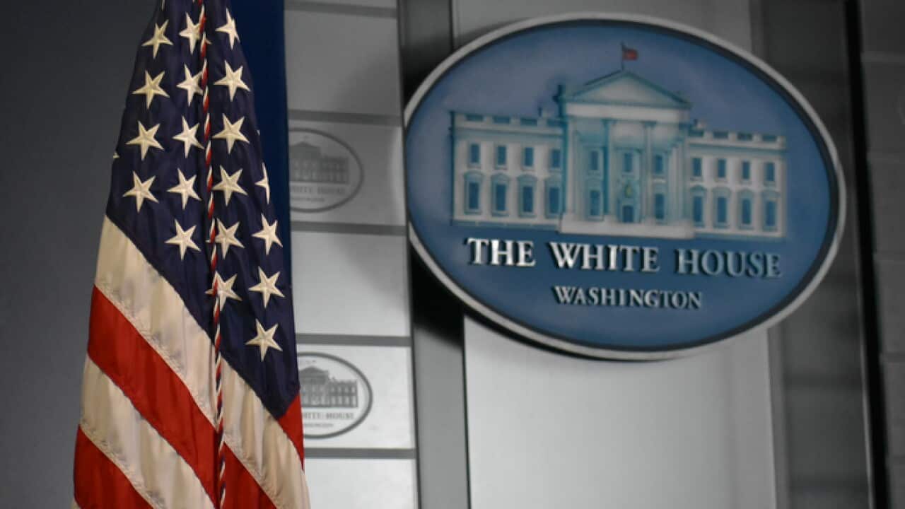 The Brady press briefing room at the White House in Washington
