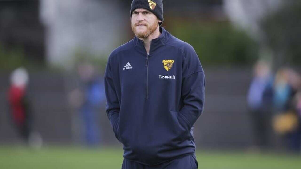 Jarryd Roughead is seen during a Hawthorn media opportunity.