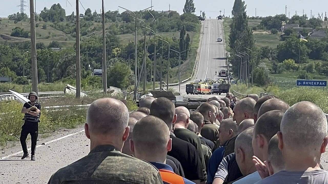Ukrainian prisoners of war who were released as part of a prisoner swap with Russia