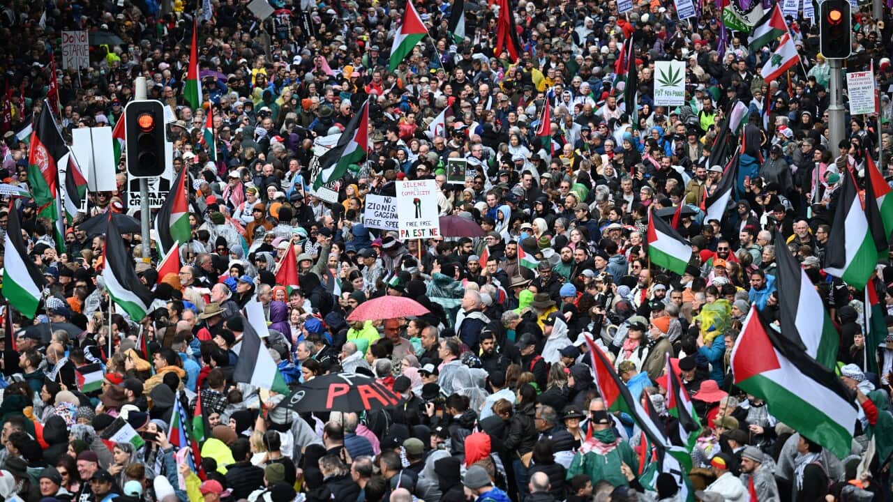 PRO PALESTINE SYDNEY HARBOUR BRIDGE MARCH