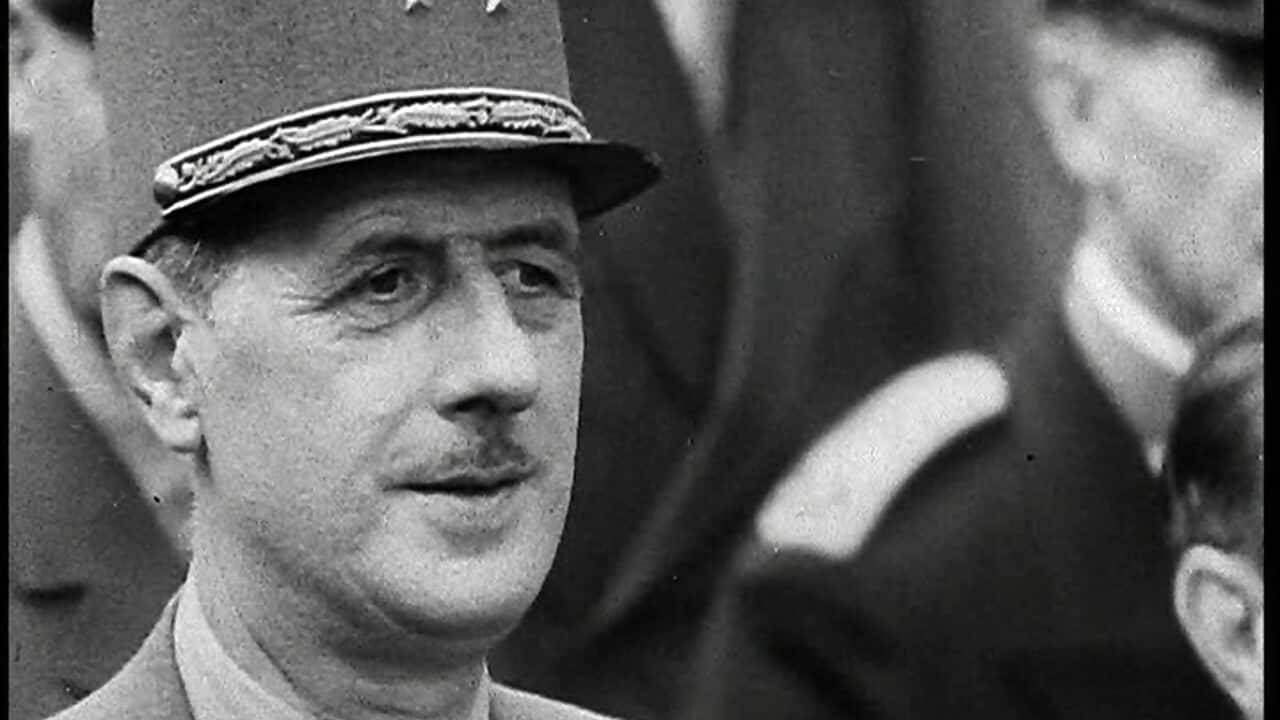 General Charles De Gaulle In A Crowd In Paris