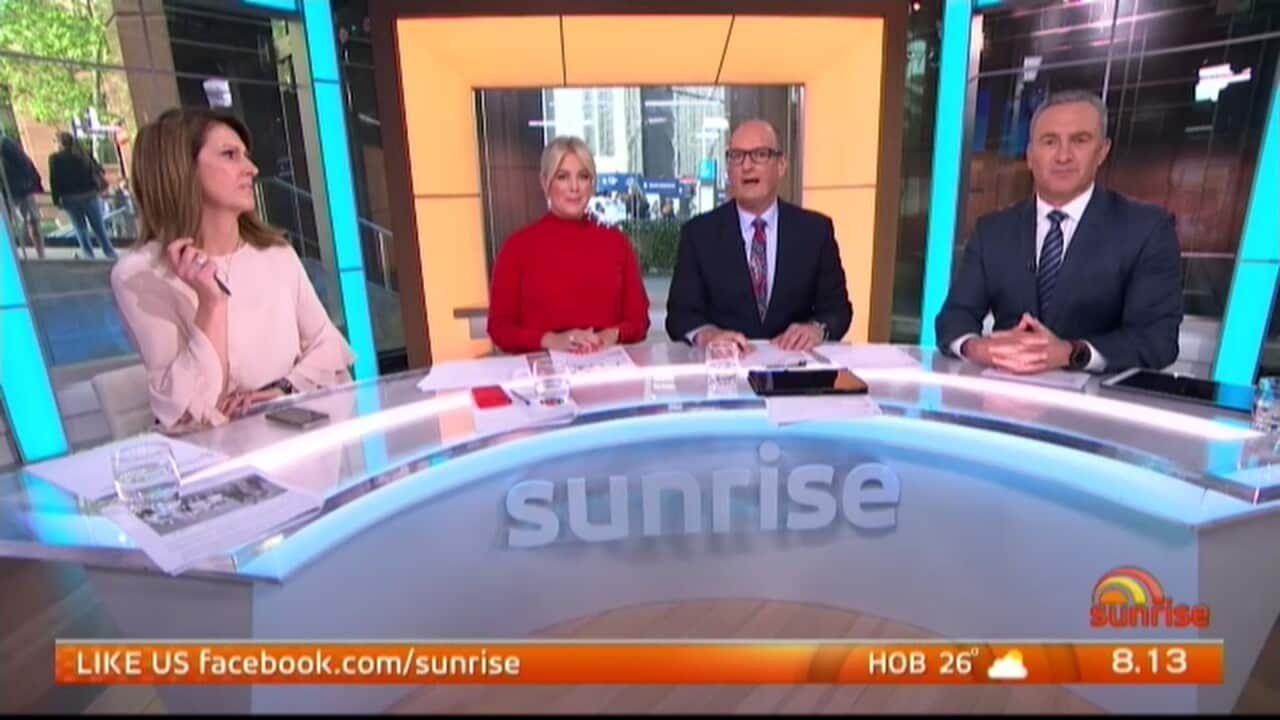 David Koch (pictured middle right) on Sunrise.