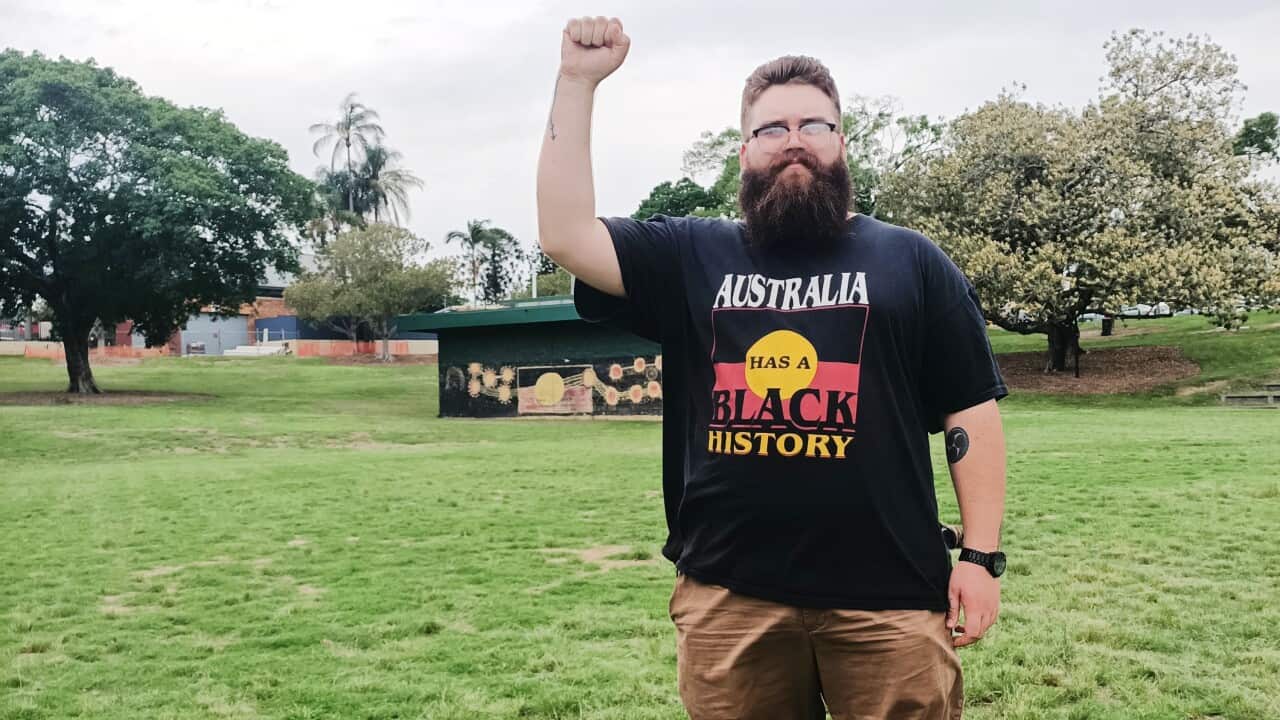 Sam Watson the fifth will march at Brisbane's Invasion Day rally to honour his grandfather, Musgrave Park, 23 January 2020.