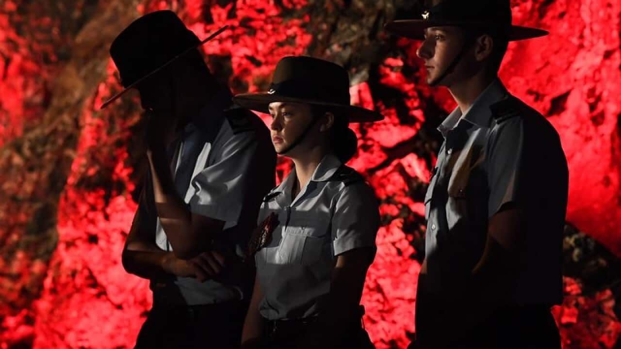 General view during the Anzac Day dawn service at Elephant Rock.