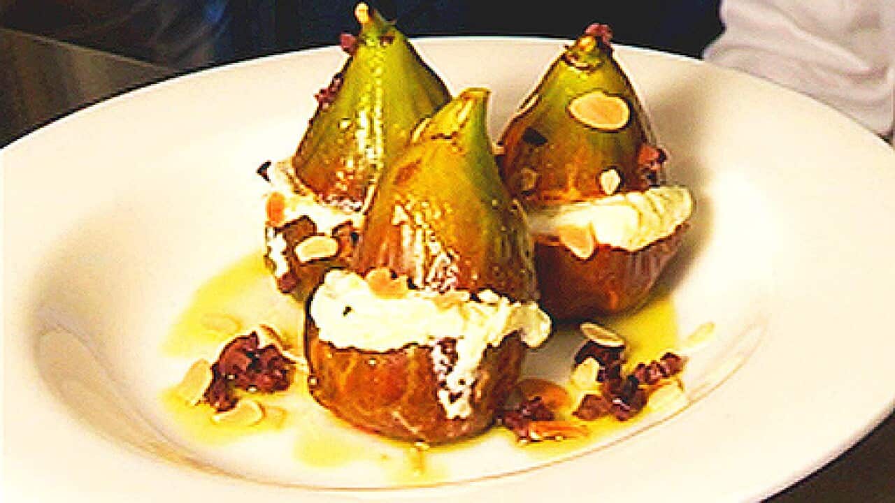 Stuffed figs in rose syrup