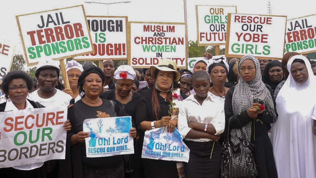 Nigerian women protest over failures to rescue the kidnapped girls