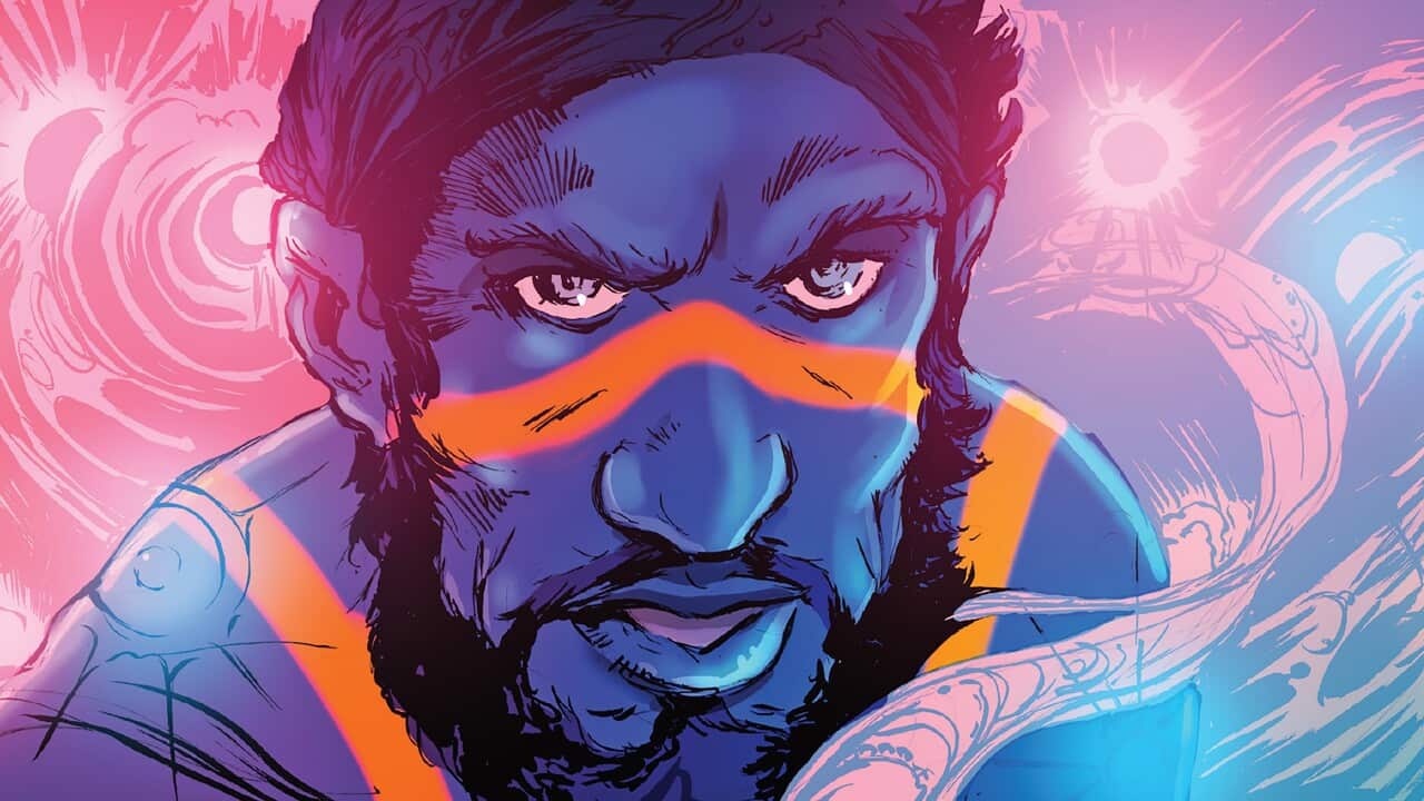 A drawing of a character.