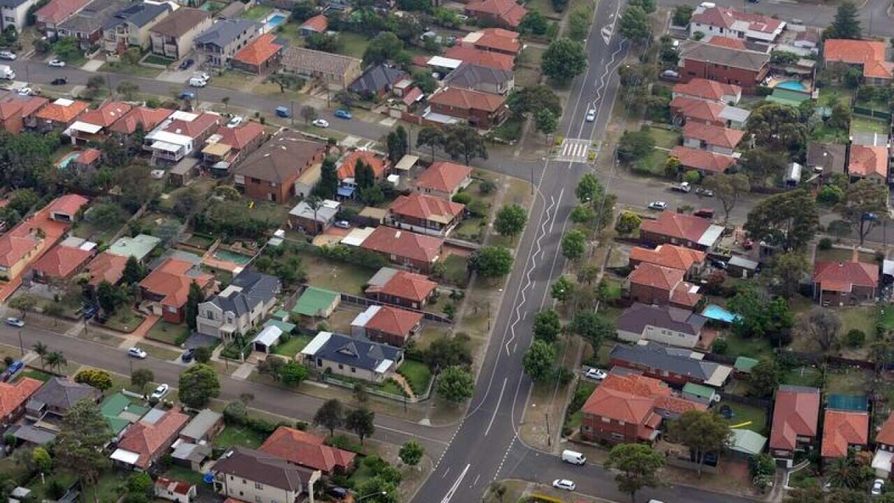 aerial shot of housing