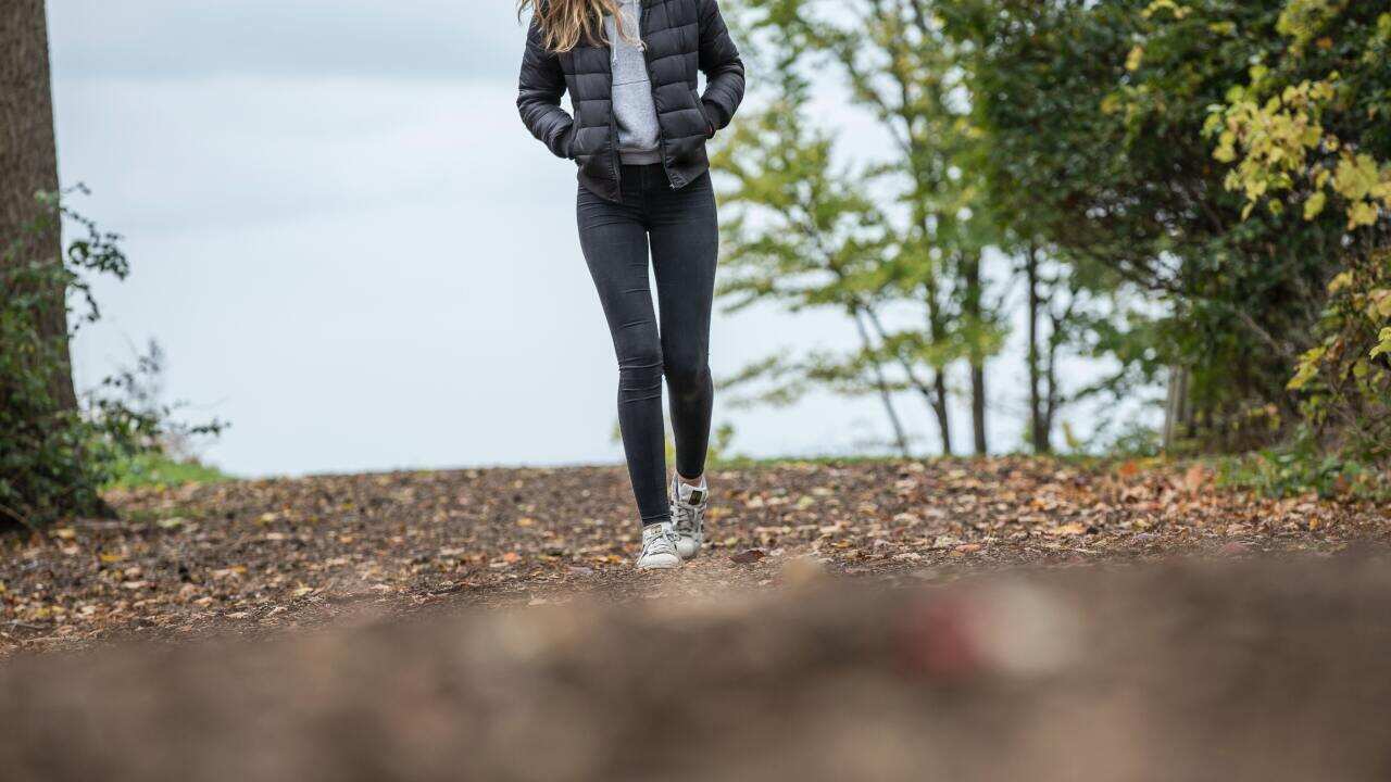 woman walking alone
