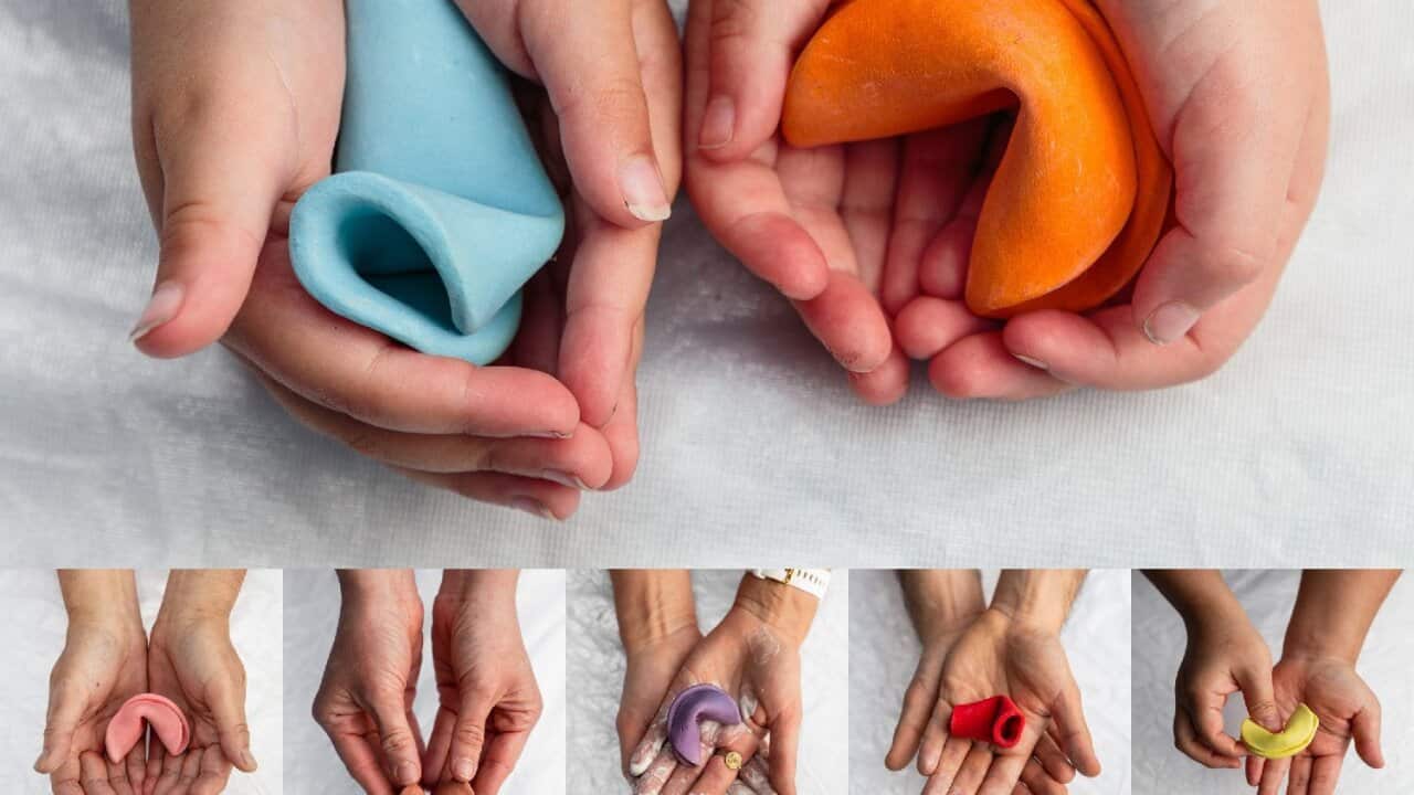 Jayanto Tan shows the beautiful fortune cookies that will be central to his creative workshop.