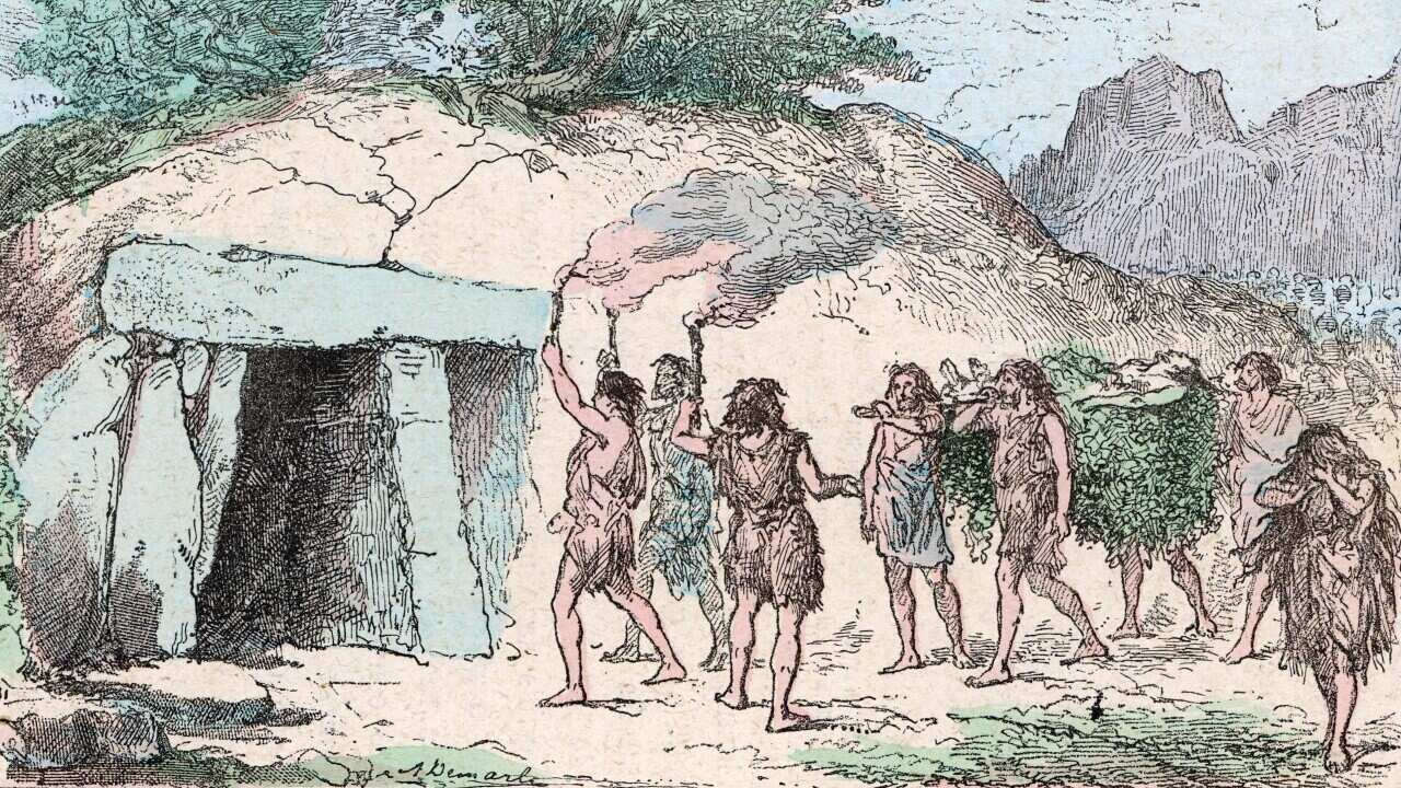 An artist's impression of a Neolithic funeral c. 3000 BC - AAP.jpg