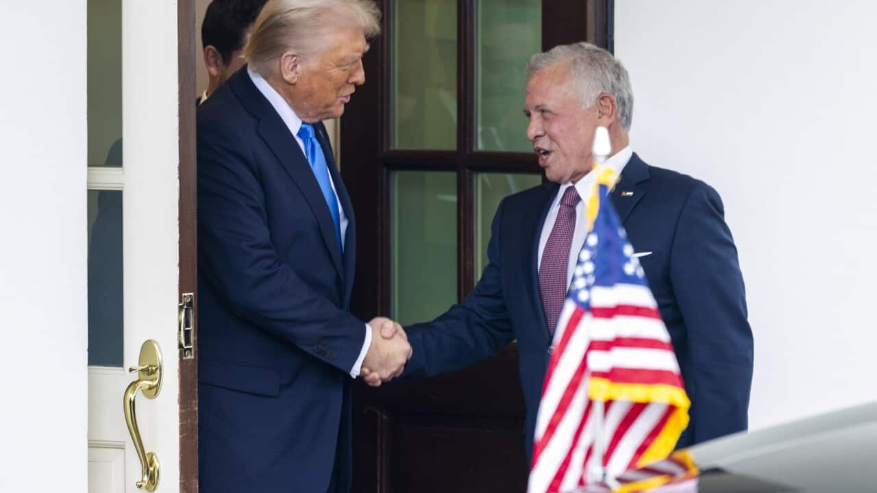 US President Donald Trump meets with Jordan's King Abdullah II.