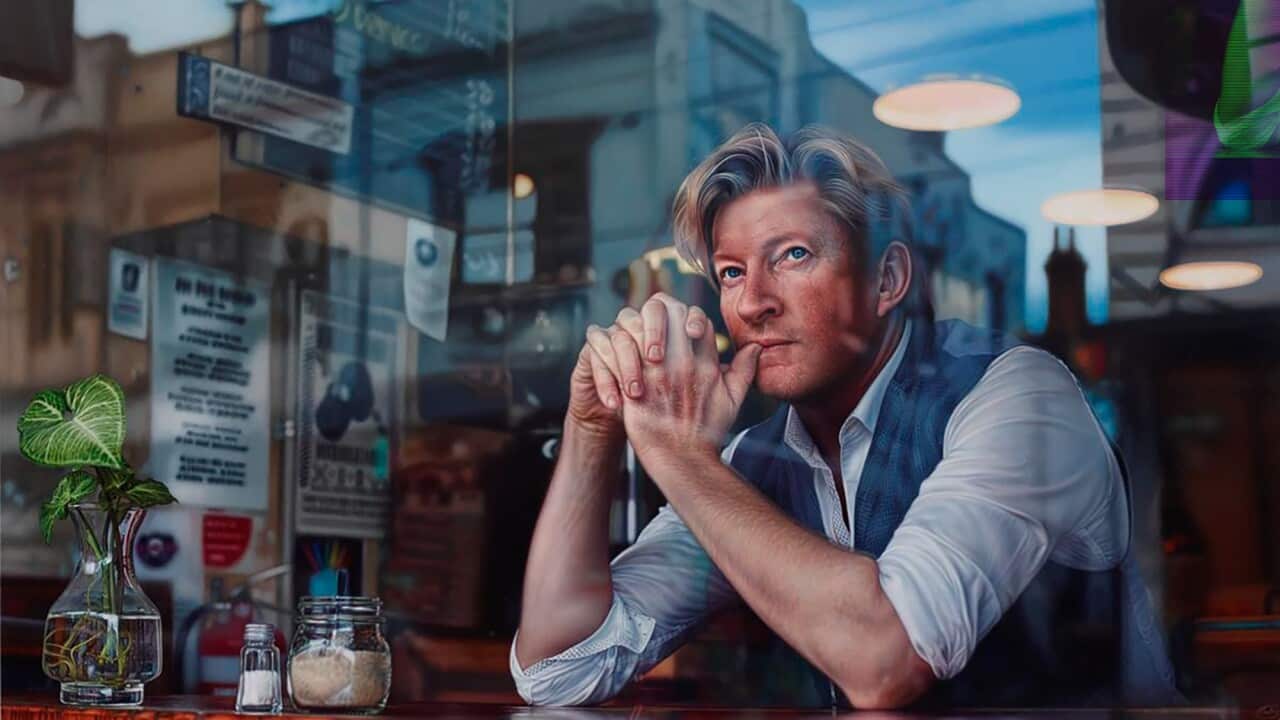 Hyperreal portrait of renowned actor and producer David Wenham by artist Tessa MacKay was awarded the 2019 Archibald Packing Room Prize.