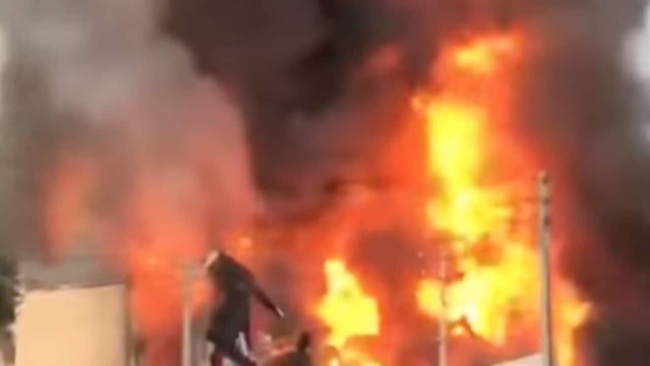 The blaze in Qinglong county