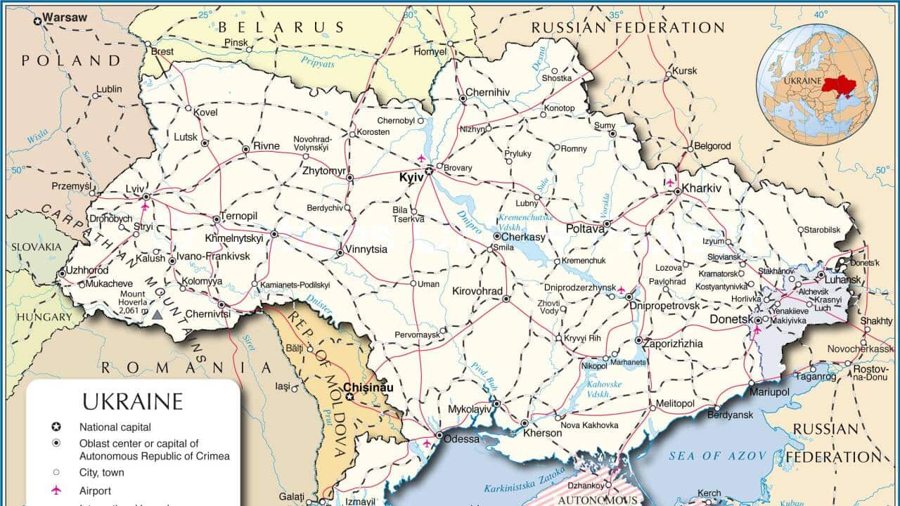 Political map of Ukraine