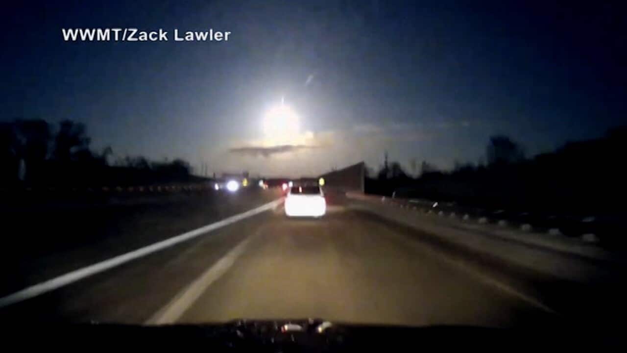 A meteor filmed in Michigan.