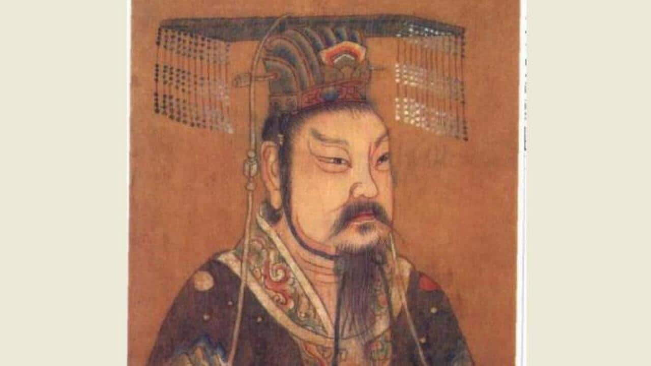 Chinese emperor painting with clear facial feature
