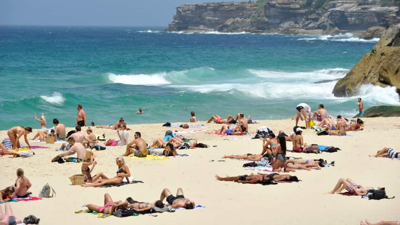 Beachgoers escape the heat at Tamarama Beach in Sydney, Friday, Jan. 13, 2017.