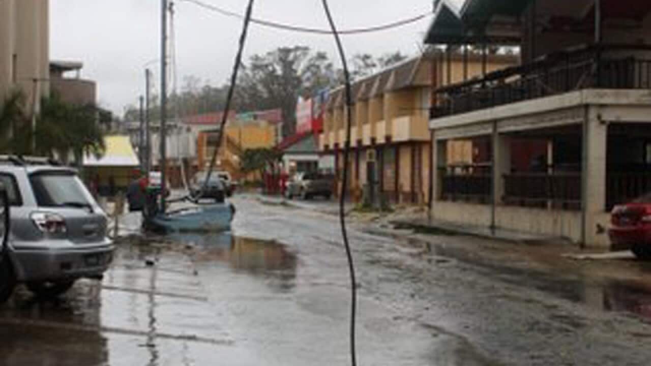 Damage is visible in Port Vila, Vanuatu