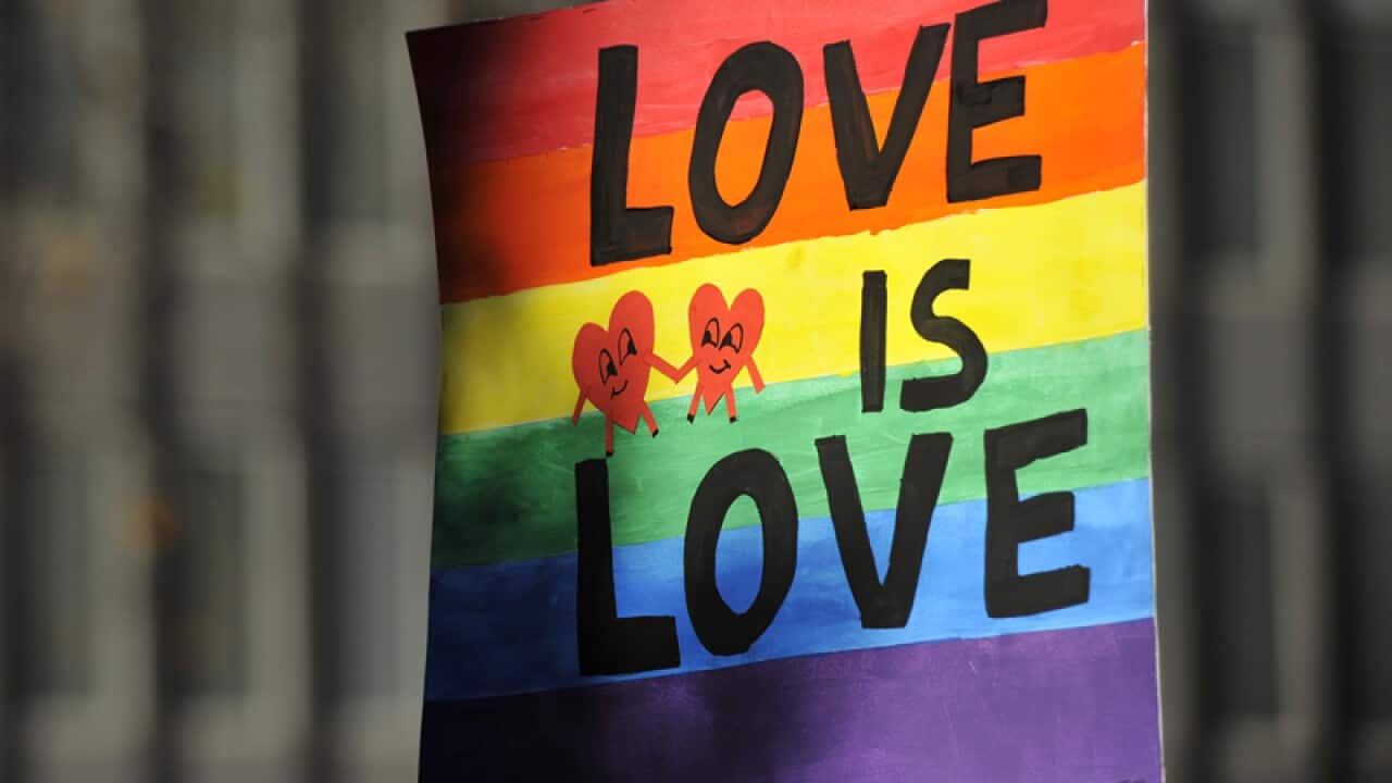 Supporters attend a marriage equality rally in Sydney, Saturday, Aug. 13, 2016.