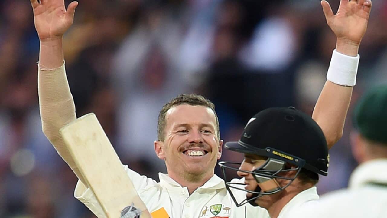 Australian bowler Peter Siddle celebrates his 200th wicket
