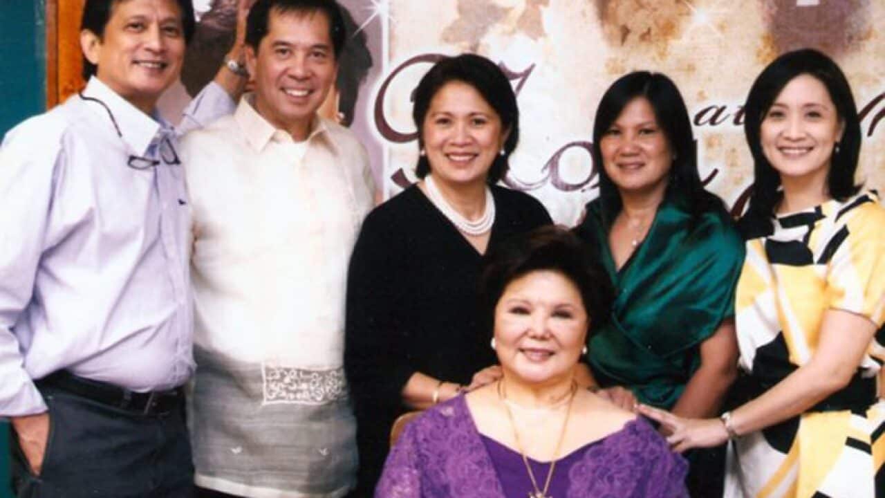 The late Nora Daza with her children