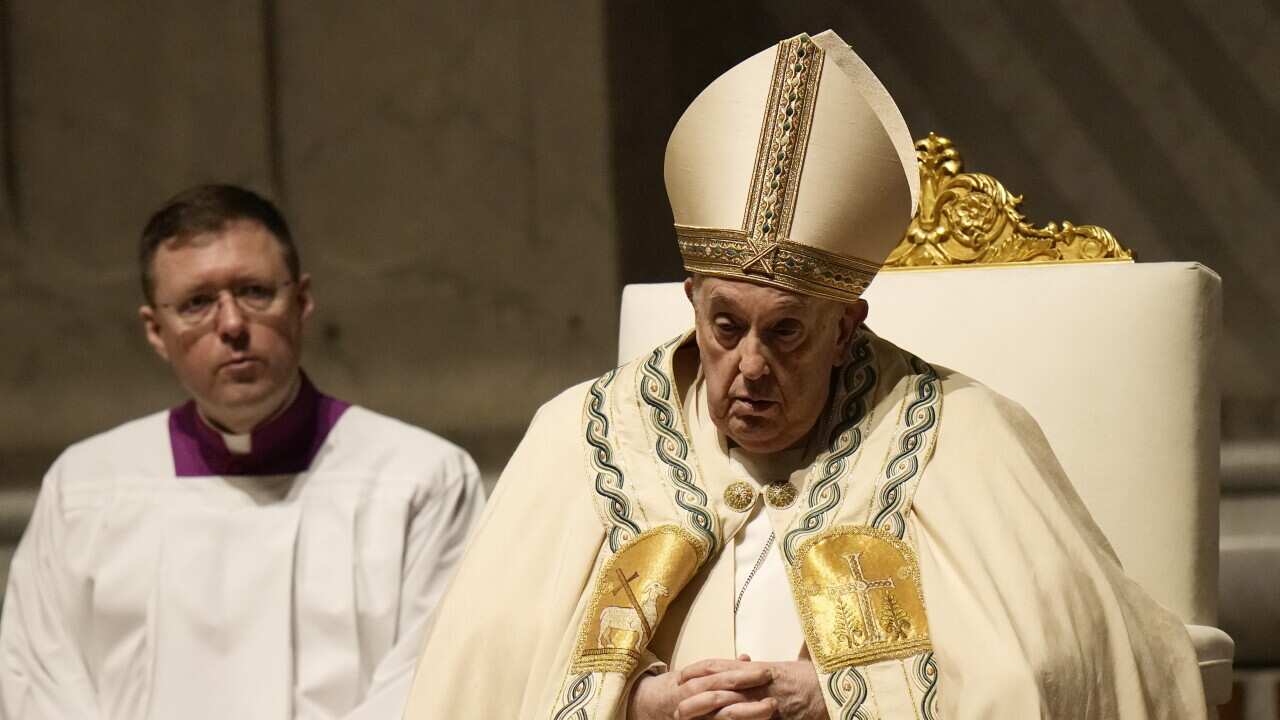 Pope Francis presides over Easter Vigil service amid frail health concerns Pope Francis presides over Easter Vigil service amid frail health concerns