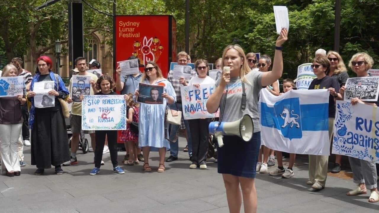 Galina Seredina rallying with the Svoboda Alliance as part of the anti-war movement in Sydney .jpg