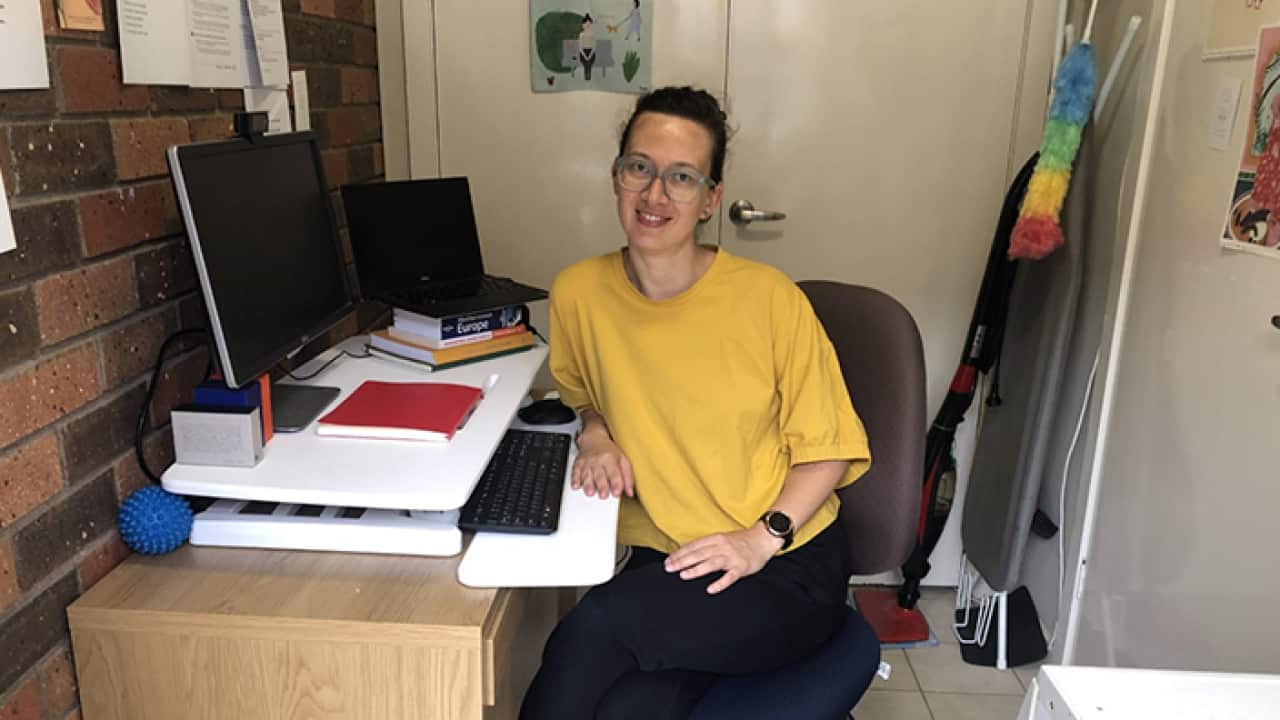 Antoanela Safca in her home office.