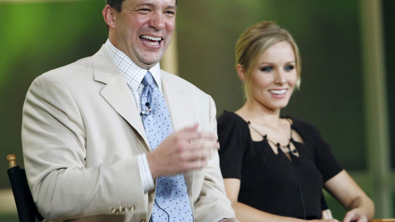 Executive producer Rob Thomas (L) and actress Kristen Bell