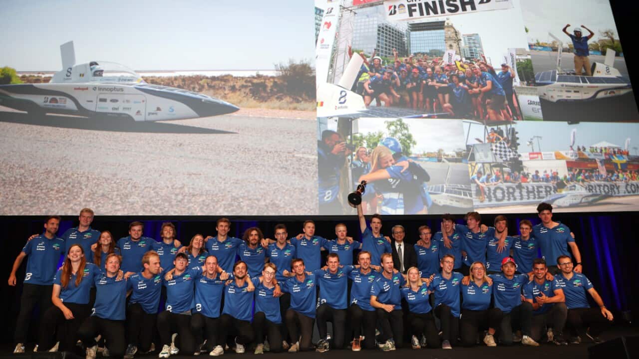 La premiazione sul palco dei vincitori della Solar Challange 2023.