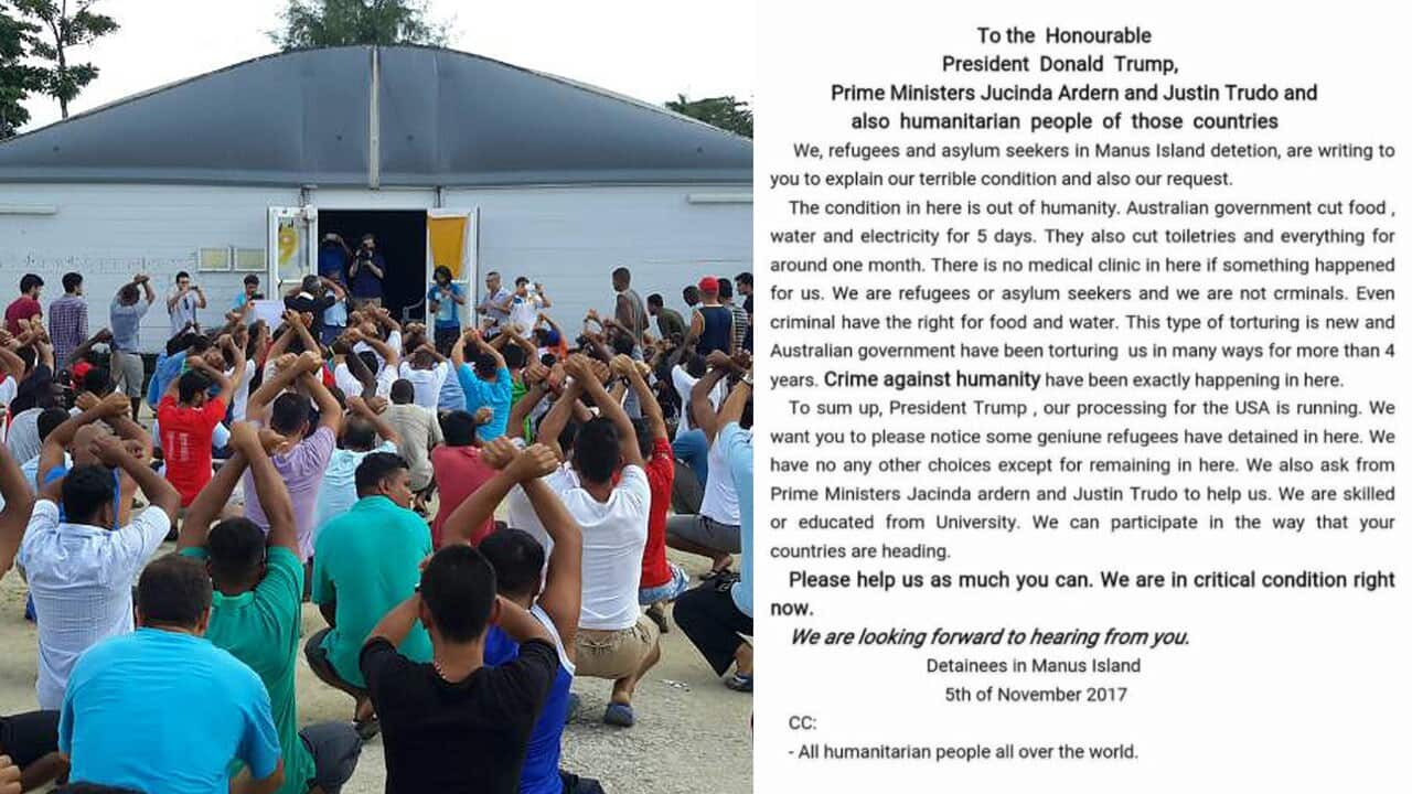 sylum seekers refusing to leave the Manus Island Detention Centre on Tuesday, October 31, 2017.