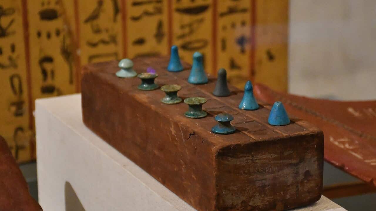 A Senet board game at the National Museum of Egyptian Civilisation in Cairo