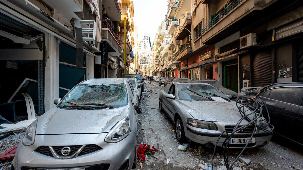 Volunteers and employees cleaning destructions and rumbles on the day after a huge unknown blast at the port of Beirut, Lebanon on August 5, 2020. Photo by Ammar Abd Rabbo/ABACAPRESS.COM.