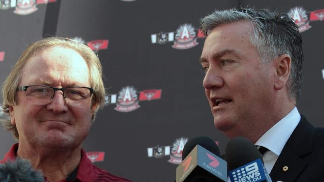 Former AFL player Kevin Sheedy and Collingwood president Eddie McGuire