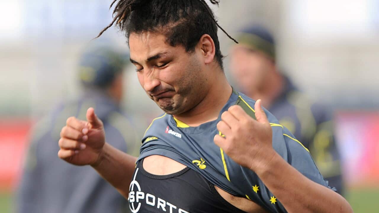 Saia Fainga'a during Wallabies training in Melbourne