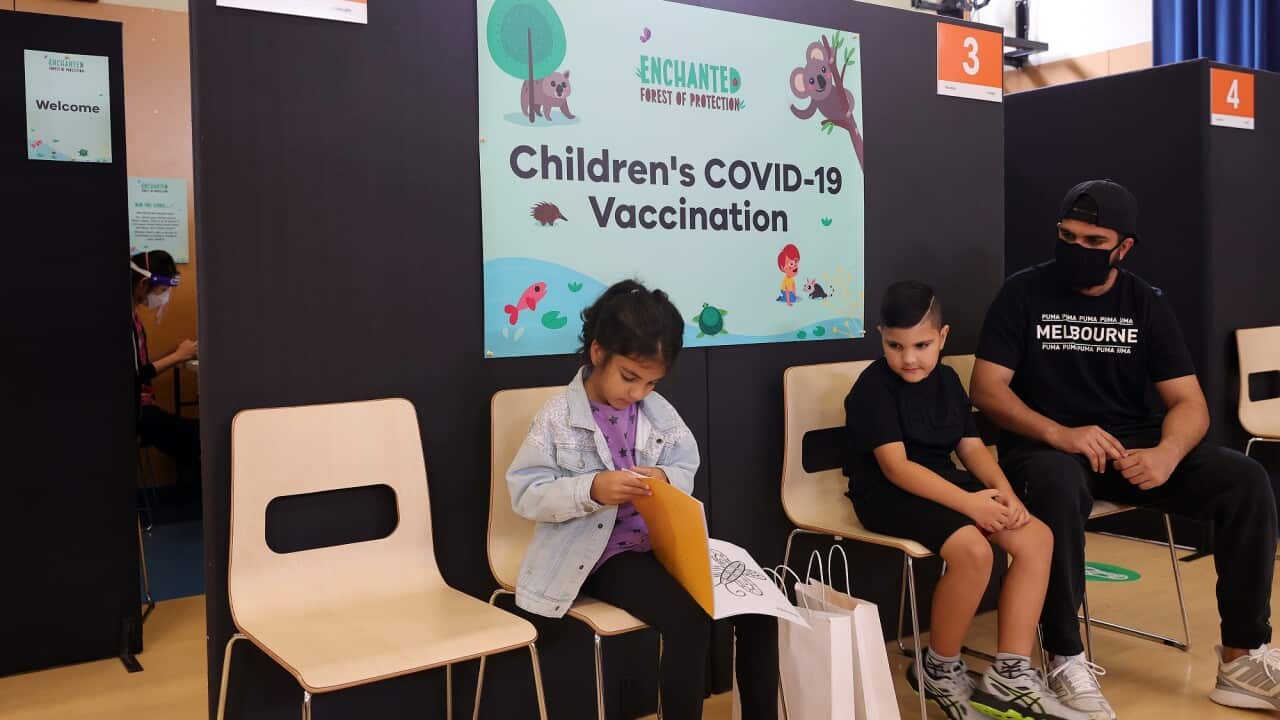 A pop-up vaccination clinic for children in Melbourne.