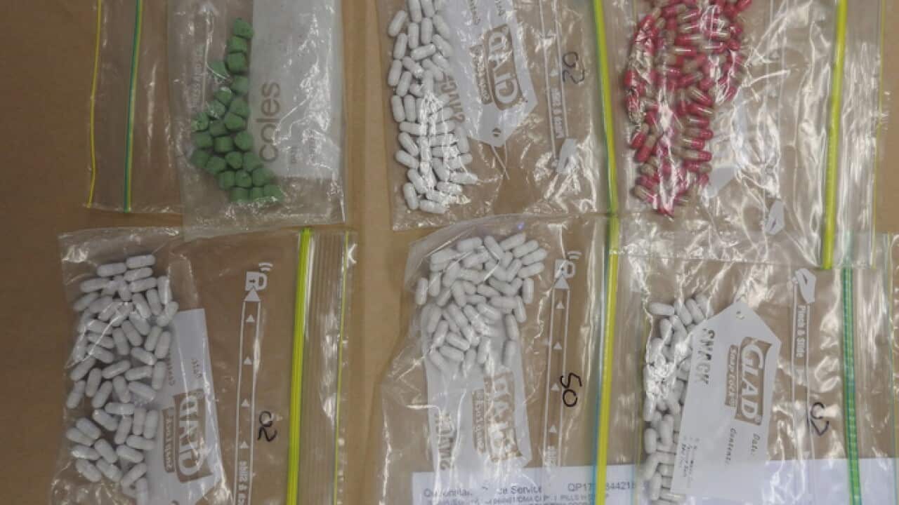 Part of a Queensland police seizure of more than $1 million in illicit drugs (AAP)