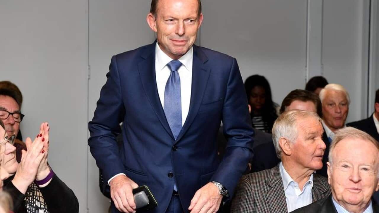 Former prime minister Tony Abbott at Parliament House, Canberra.